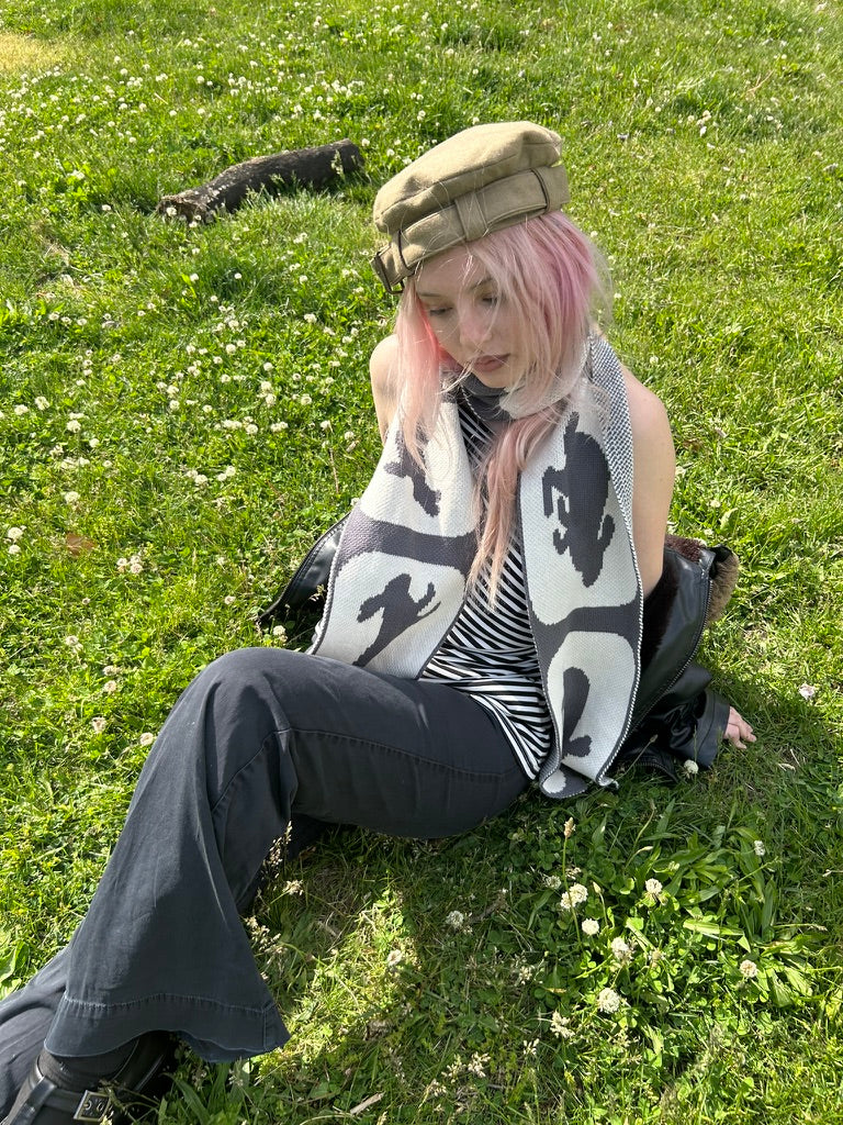 Zoetrope Bunny Scarf in Graphite Gray - Virgin Wool Cashmere Blend