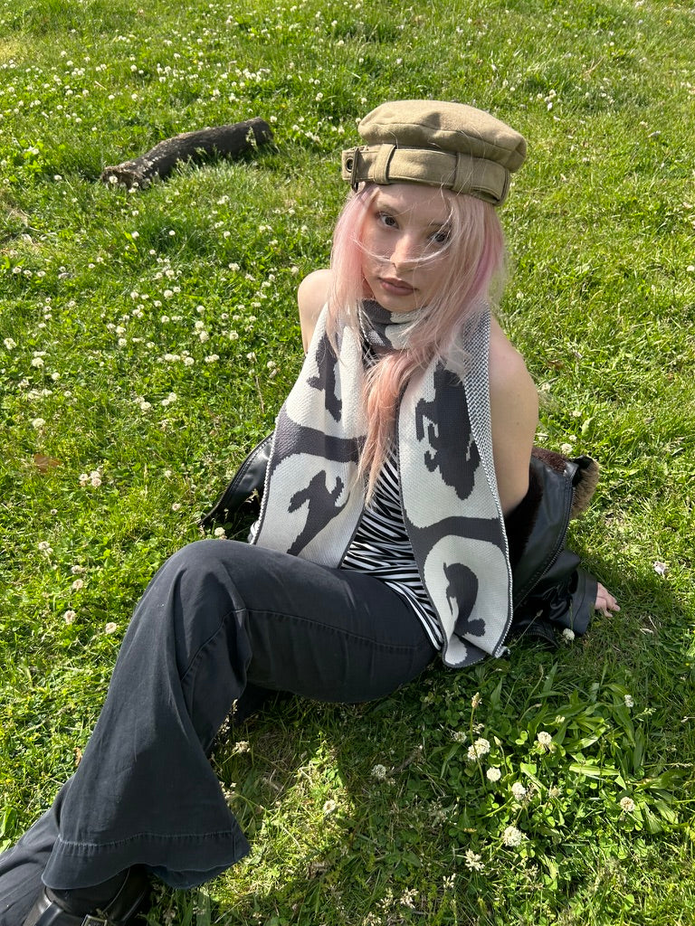 Zoetrope Bunny Scarf in Graphite Gray - Virgin Wool Cashmere Blend