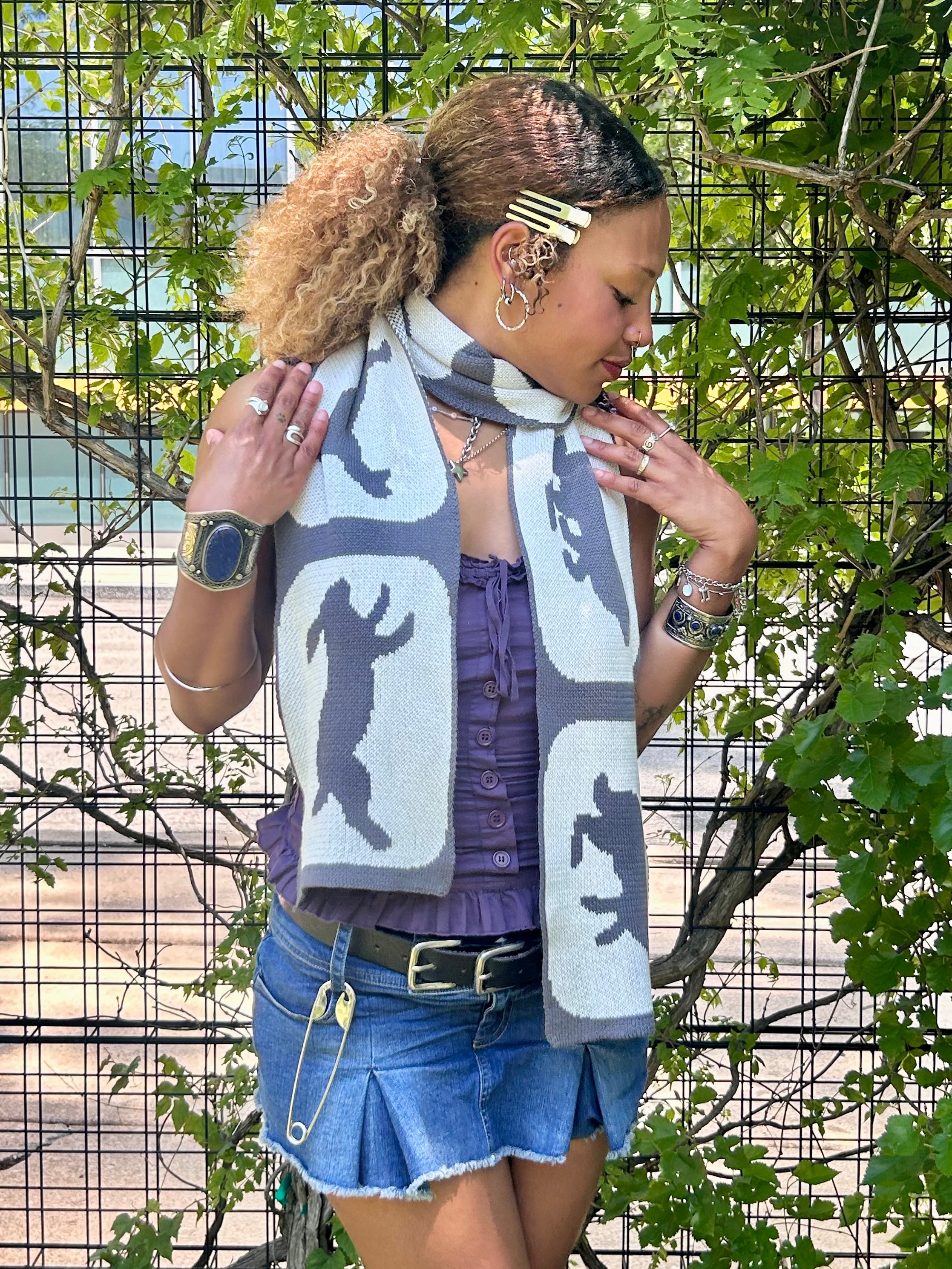 Zoetrope Bunny Scarf in Graphite Gray - 100% Organic Cotton