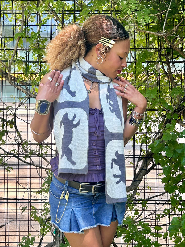 Zoetrope Bunny Scarf in Graphite Gray - 100% Organic Cotton