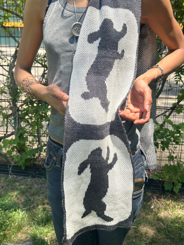 Zoetrope Bunny Scarf in Melange Gray - 100% Organic Cotton