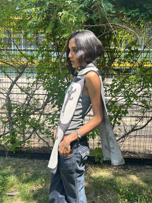 Zoetrope Bunny Scarf in Melange Gray - 100% Organic Cotton