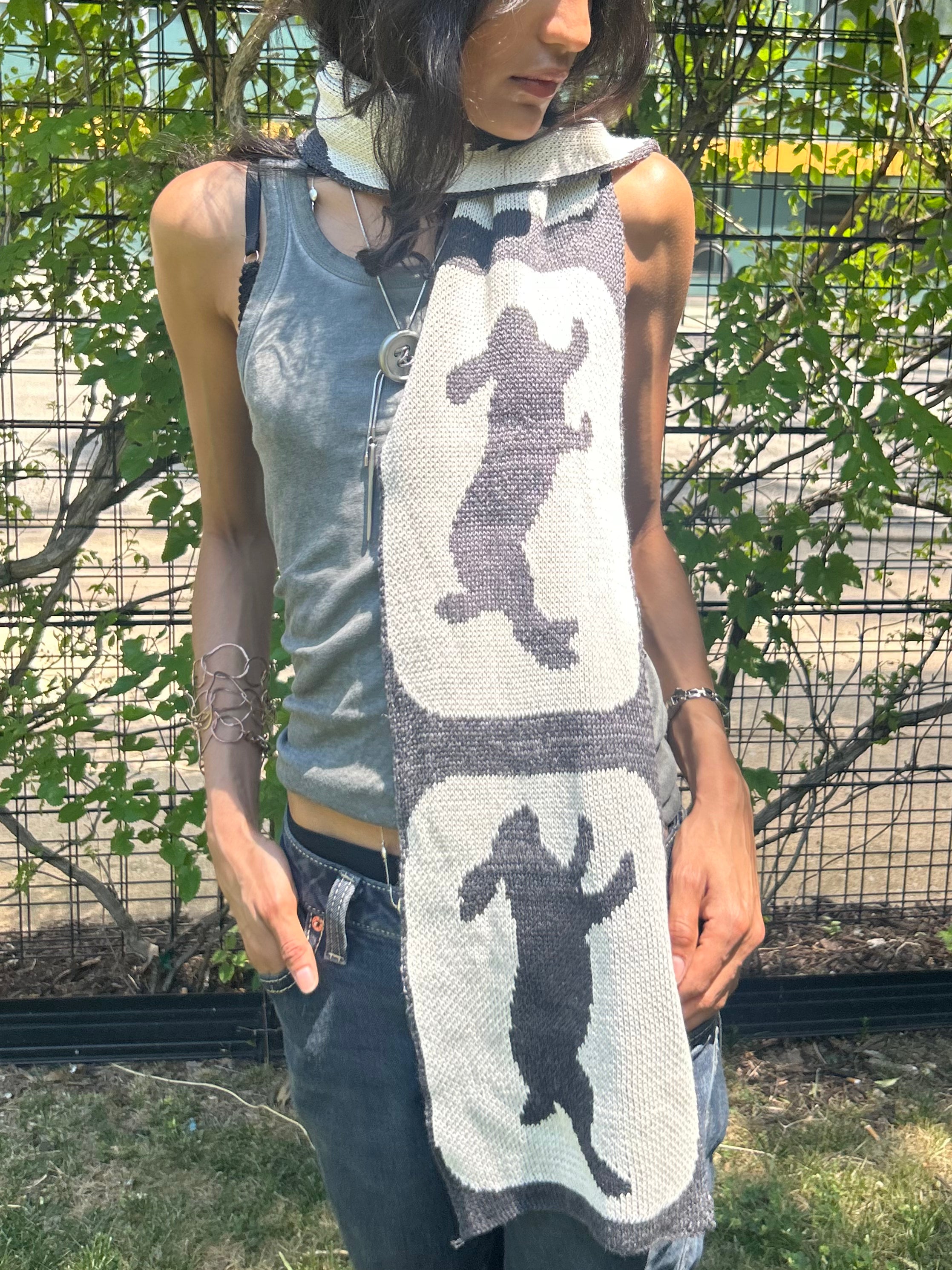Zoetrope Bunny Scarf in Melange Gray - 100% Organic Cotton