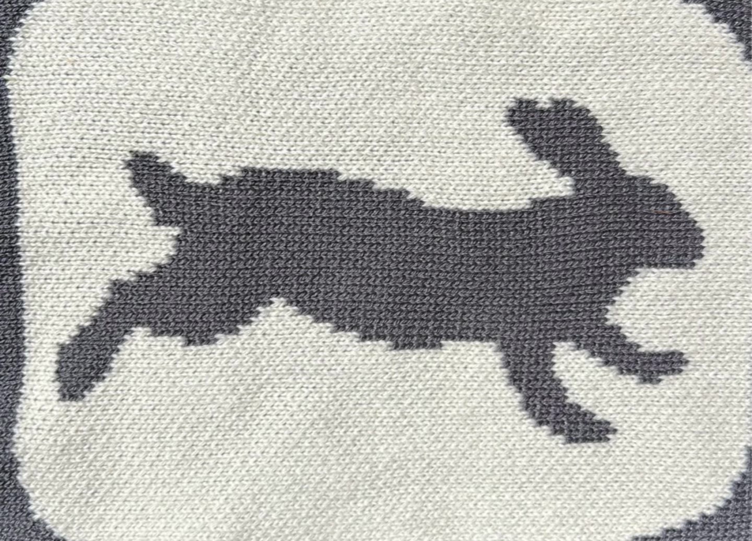 Zoetrope Bunny Scarf in Graphite Gray - Virgin Wool Cashmere Blend